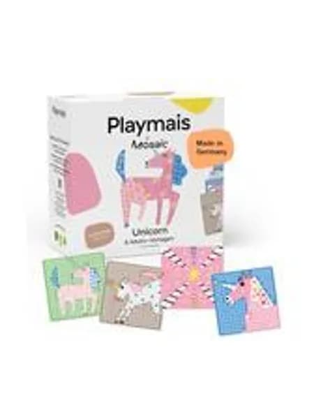 Playmais Mosaic Unicorn набор для творчества, 2300 деталей, натуральная игрушка, с губкой, 6 шаблонов, веганский, безопасный для детей
