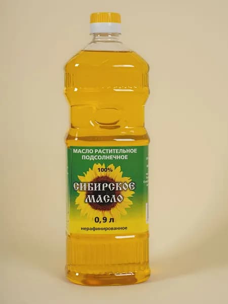 Масло подсолнечное нерафинированное Сибирское масло, холодный отжим, алтайское, 0,9 л