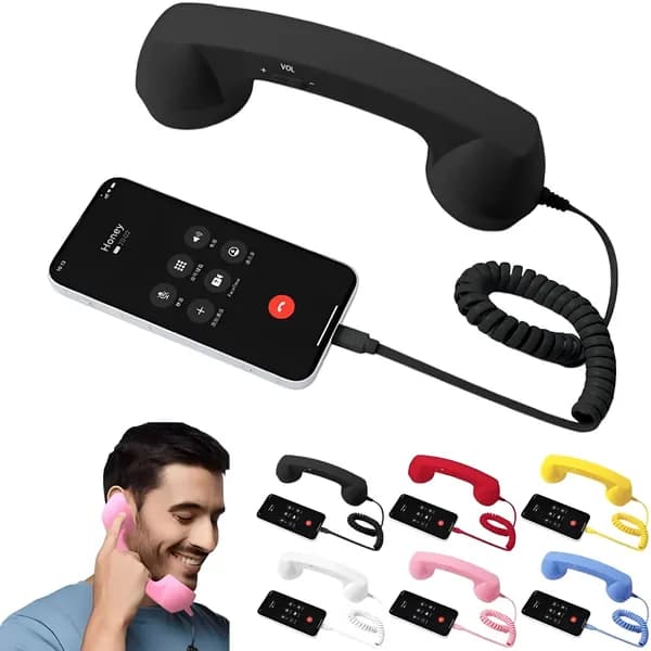 Ретро телефон с Bluetooth, классический телефон 90-х с адаптером для мобильных устройств и ноутбуков, USB Type-C.