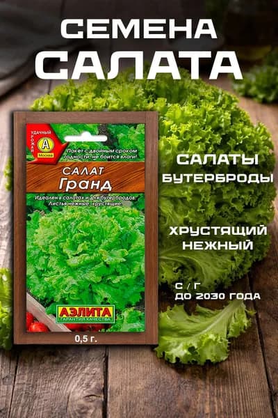 Семена Салат Гранд, быстрый всход. 0,5 г, АЭЛИТА