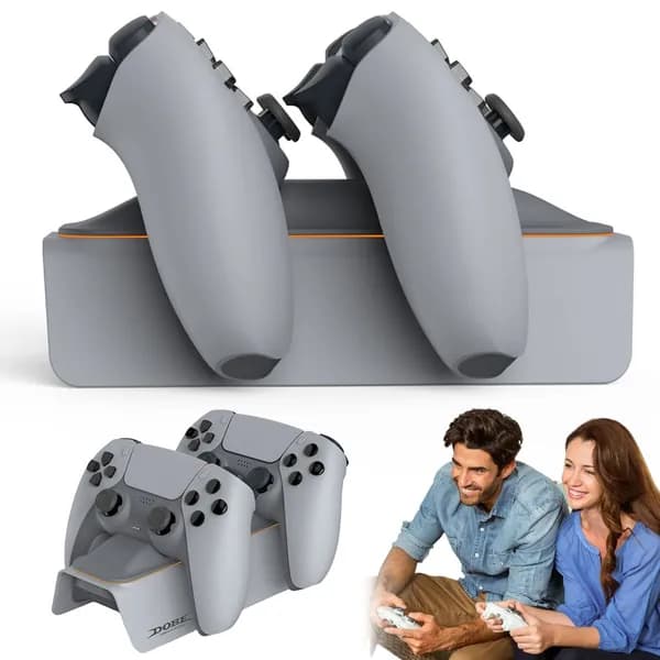 Док-станция для PS5 с зарядкой 2 контроллеров, беспроводная