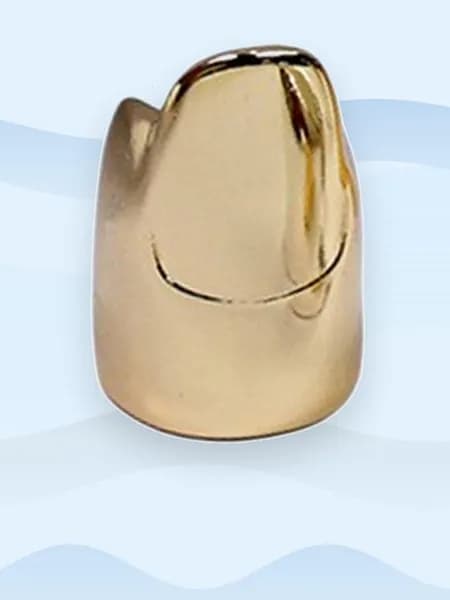 Металлическое кольцо на ноготь, Короткое золото