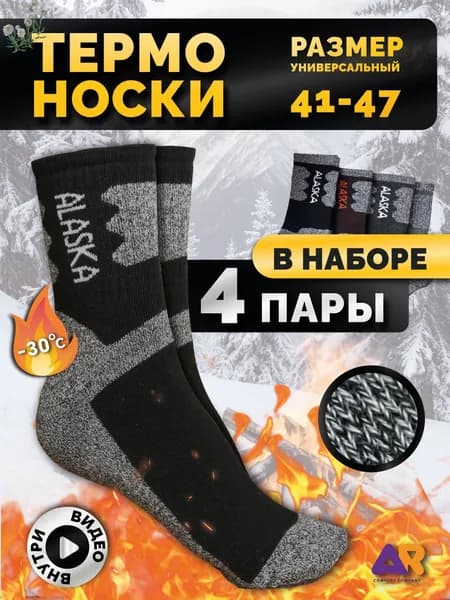 Носки мужские Термоноски мужские, 4 пары