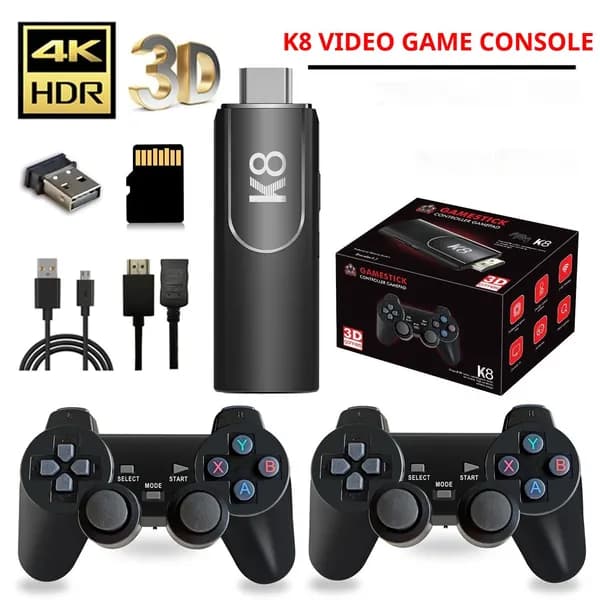K8 телевизионная игровая консоль 64GB 20000 ретро игры Настройка для двух игроков с двумя контроллерами