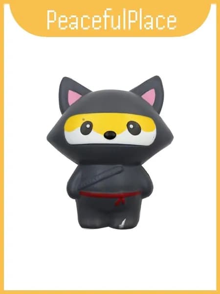 ninja fox мягкая антистрессовая игрушка с пеной ппу для детей и подростков fox gray