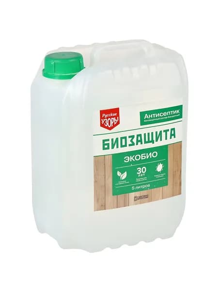 Антисептик Русские узоры, Био, для дерева, бесцветный, 5 л
