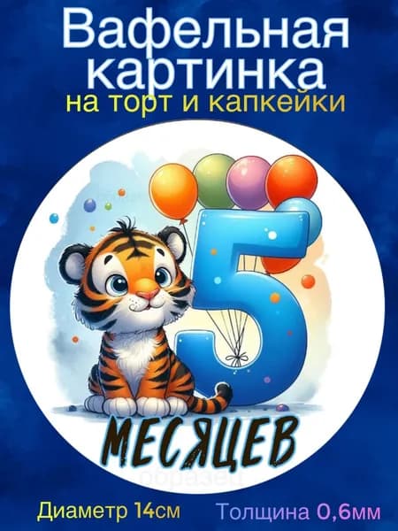 Вафельная картинка "Первые месяцы мальчика. Сыну". Сладкая картинка, съедобная печать для декора торта, бенто-торта, украшения пряников и капкейков.