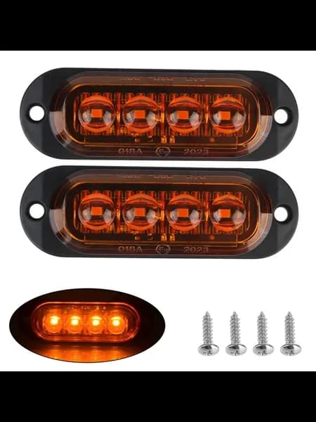 Желтый сигнальный фонарь 4 LED, водонепроницаемый