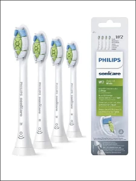 Сменные насадки W2 Advanced Plaque Control HX6064/65 белого цвета, 4 премиум штуки, совместимость с ультразвуковыми щетками гарантирована