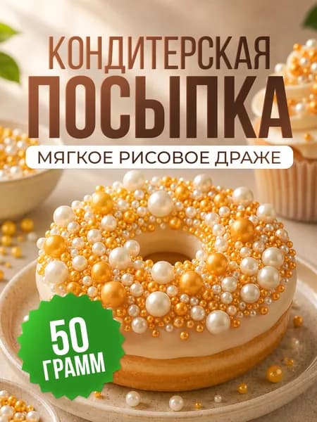 Кондитерская посыпка шарики, драже рисовое № 234, 50гр.