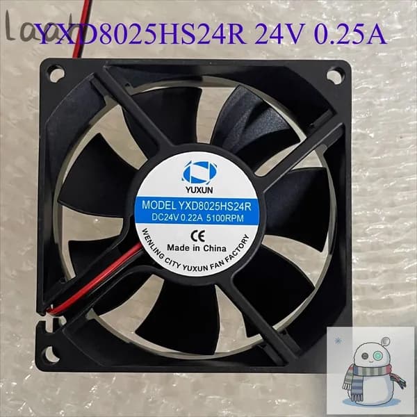 Вентилятор Радиатора Сварочного Аппарата YUXUN YXD8025HS24R 24V 0.22A 5.8W 5100RPM