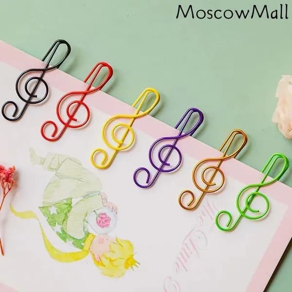 Скрепки в форме скрипичного ключа, 10 шт. / набор фигурных скрепок