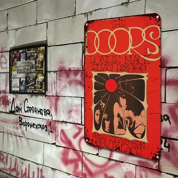 Металлическая картина прямоугольная 20 30 см с изображением группы The Doors