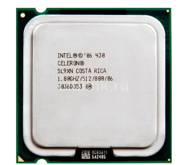 Процессор Intel Celeron 430 (HH80557RG033512) OEM - LGA 775, 1 х 1800 МГц, L2 - 0,5 МБ, L3 - нет, 2хDDR2-800 МГц, TDP 35 Вт