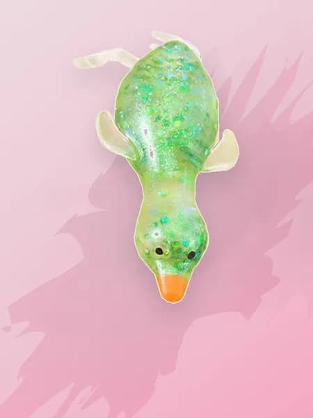 Блестящая сенсорная игрушка в форме утки, снимает стресс, Зеленый