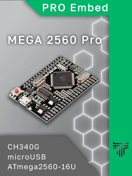 Программируемый контроллер Arduino MEGA 2560 PRO Embed, microUSB