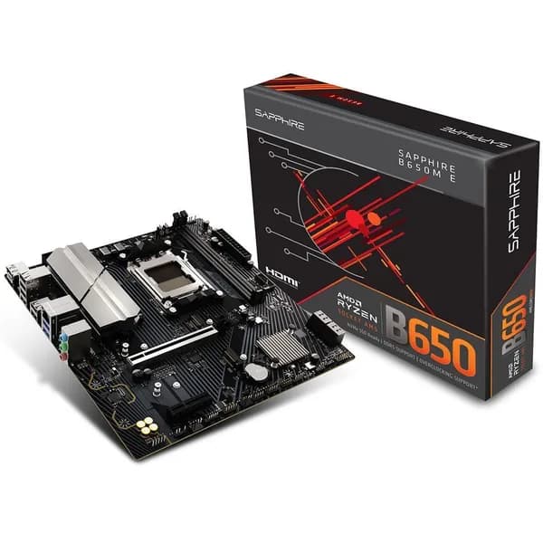 Материнская плата Sapphire B650M-E B650, AM5, 2*DDR5 (52112-04-40G)