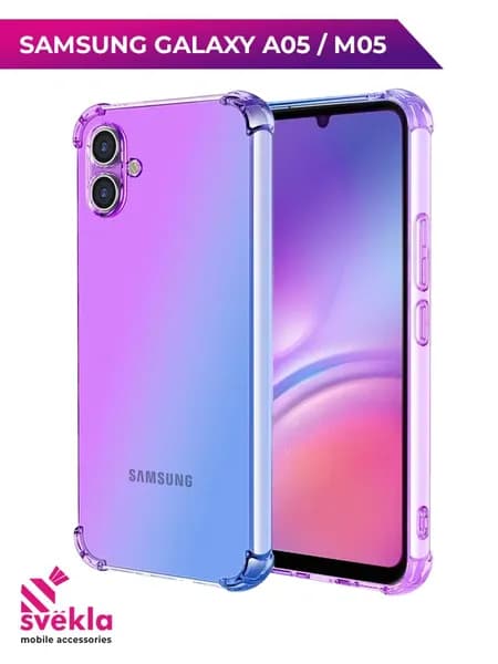 Силиконовый чехол для Samsung Galaxy A05 / Samsung Galaxy M05 (Самсунг Гэлакси А05 / Самсунг Гэлакси М05) Svekla Mix c усиленными углами Фиолетово-синий