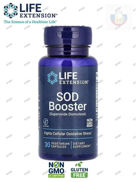 Life Extension SOD Booster, стимулирует SOD (супероксиддисмутазу), без глютена, без ГМО, вегетарианский, 30 капсул