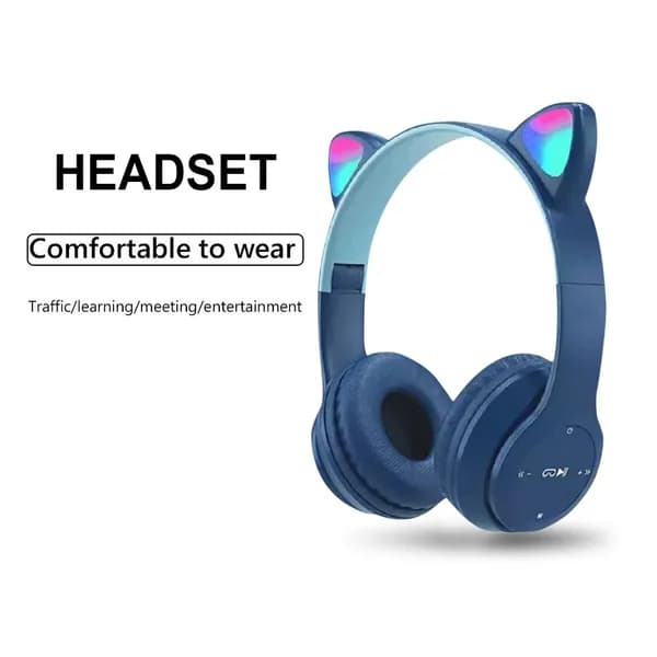 Светящиеся котонообразные Bluetooth-наушники P47M, стереозвук, 8 часов работы