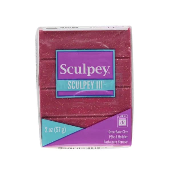 Полимерная глина Sculpey III 320 цвет гранатовый с блестками 57 гр.