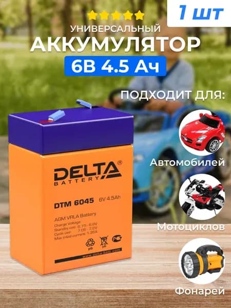 Аккумулятор 6В 4,5А DTM 6045