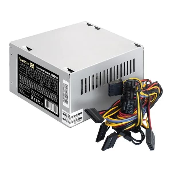 Блок питания для ПК Exegate, 350 Вт, 24 pin, 1x 4-pin, Molex 2, SATA 3, (EX219182RUS-S)