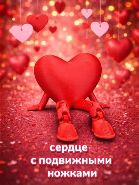 Сердце с подвижными ножками - декоративная фигурка