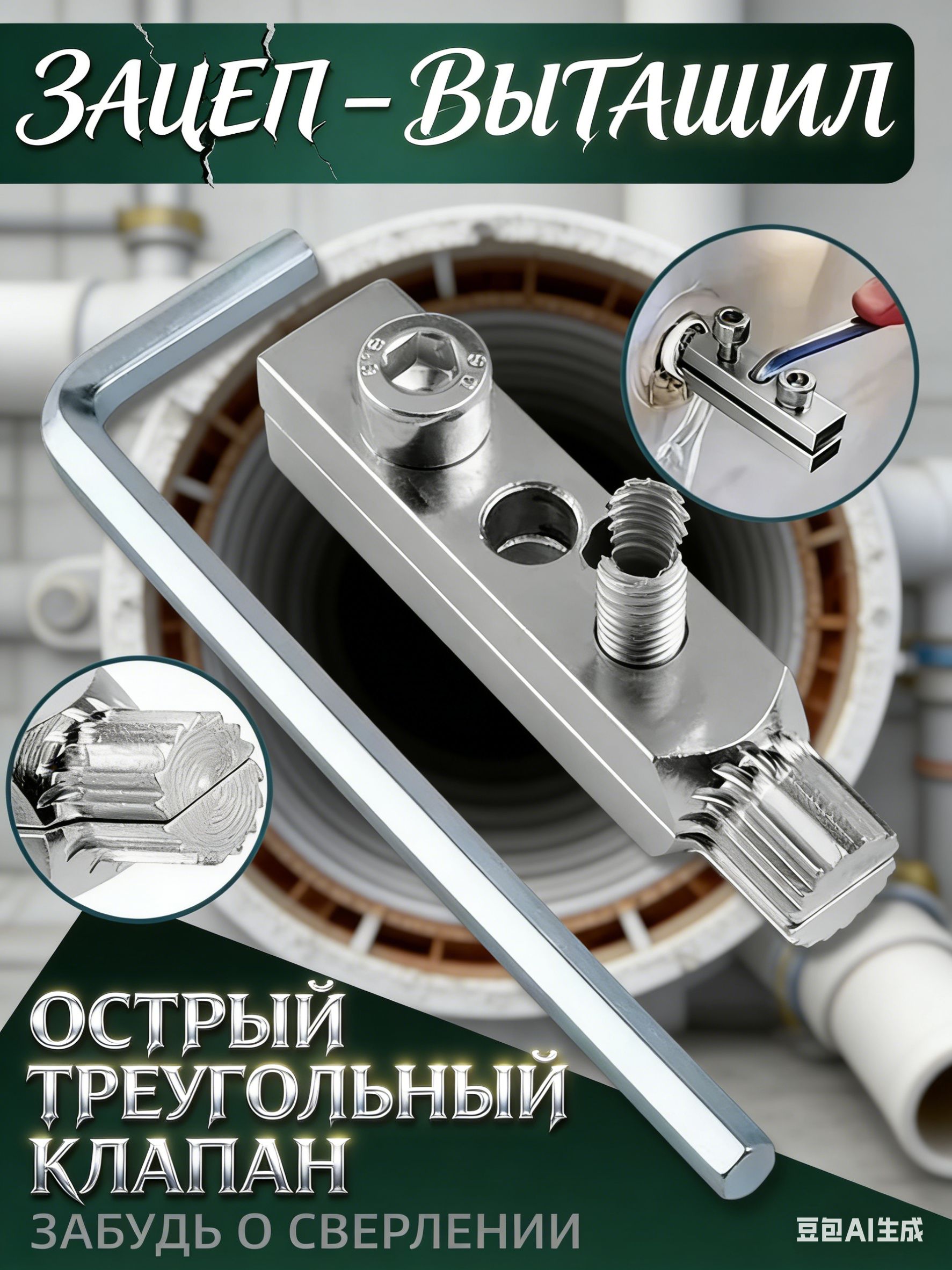 Экстрактор сантехнический для выкручивания сломанной резьбы