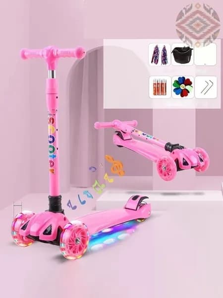 Самокат mzm-20260317123811946, темно-розовый