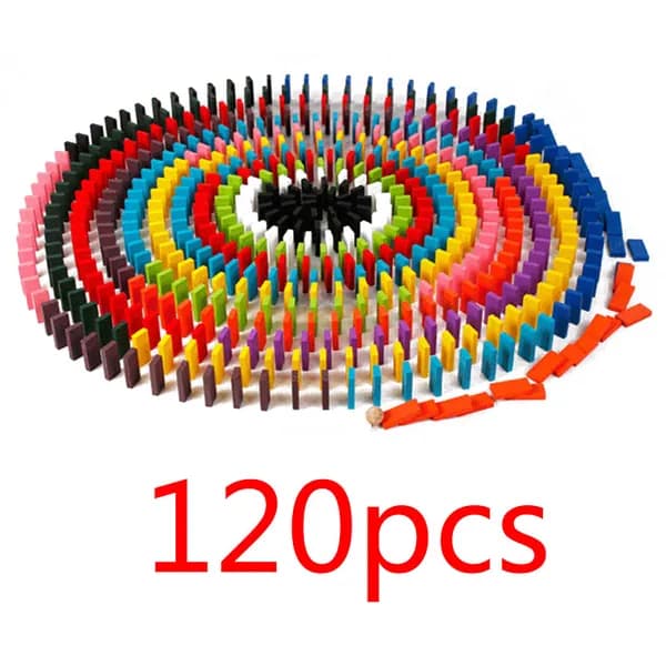 Деревянные домино из 120 цветных фишек для детей