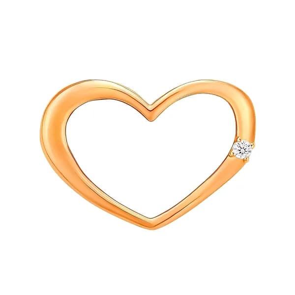 Подвеска на шею с бриллиантом из красного золота 585 пробы 585GOLD