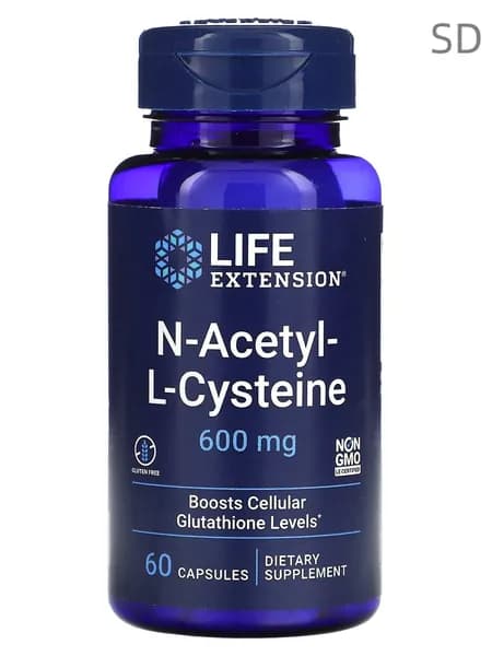 Life Extension, N-ацетил-L-цистеин, 60 капсул