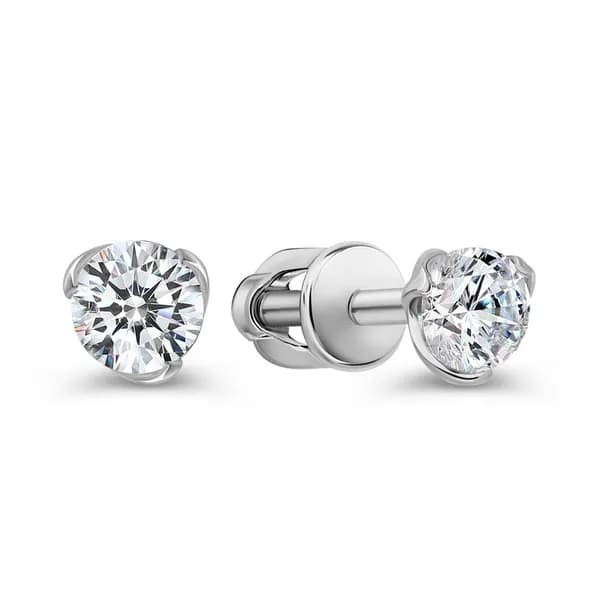 Серьги женские с фианитами серебро 925 пробы 585GOLD