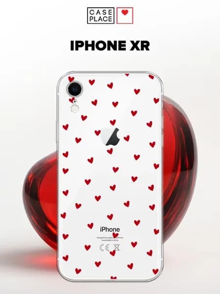 Чехол на iPhone XR с сердечками