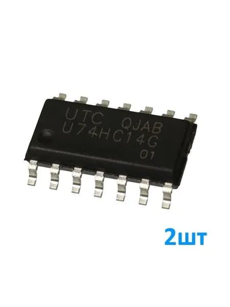 74HC14D 2шт, (U74HC14G, К1564ТЛ2), Микросхема, 6 инвертирующих триггеров Шмитта, корпус SO-14, партномер U74HC14G
