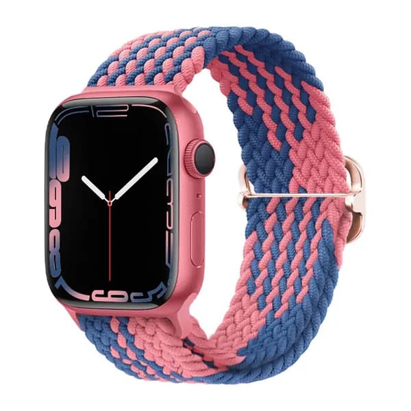Нейлоновый ремешок для Apple Watch 38-40-41 mm series 1-10, SE, SE 2 (Розовый, Синий)