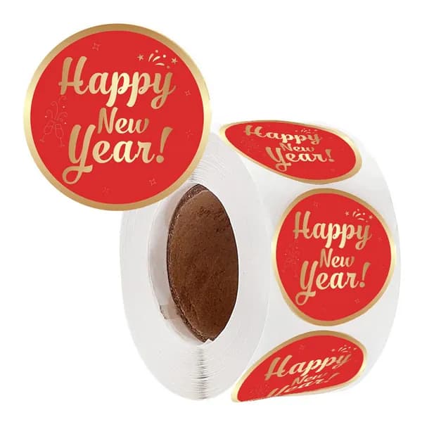 Этикетки Happy New Year Праздничное оформление