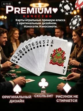 карты игральные пластиковые износостойкие листы для карточных фокусов и пасьянса