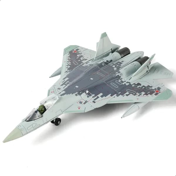 Масштаб 1:72, набор для быстрой сборки модели истребителя Су-57, пластиковый военный реактивный самолет, сборная модель самолета с подставкой, подарок для взрослых и детей (31 деталь)