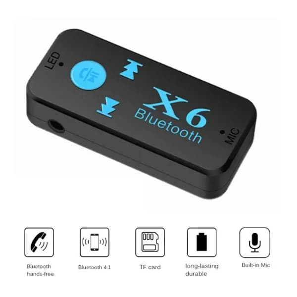 X6 Bluetooth 4.0 Адаптер 3 В 1 USB 3,5 Мм TF-Кардридер С Микрофоном Для Автомобиля