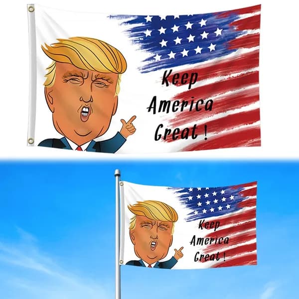 Флаг Трампа с изображением американского флага, 150 90 см, полиэстер