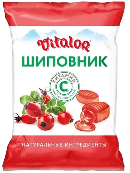 Леденцы на основе трав с витамином С, со вкусом шиповника, 60 г, 1 шт.