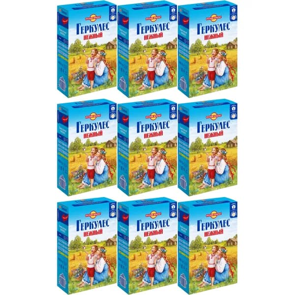 Хлопья Русский Продукт Геркулес Нежный овсяные 450 г, набор: 9 штук