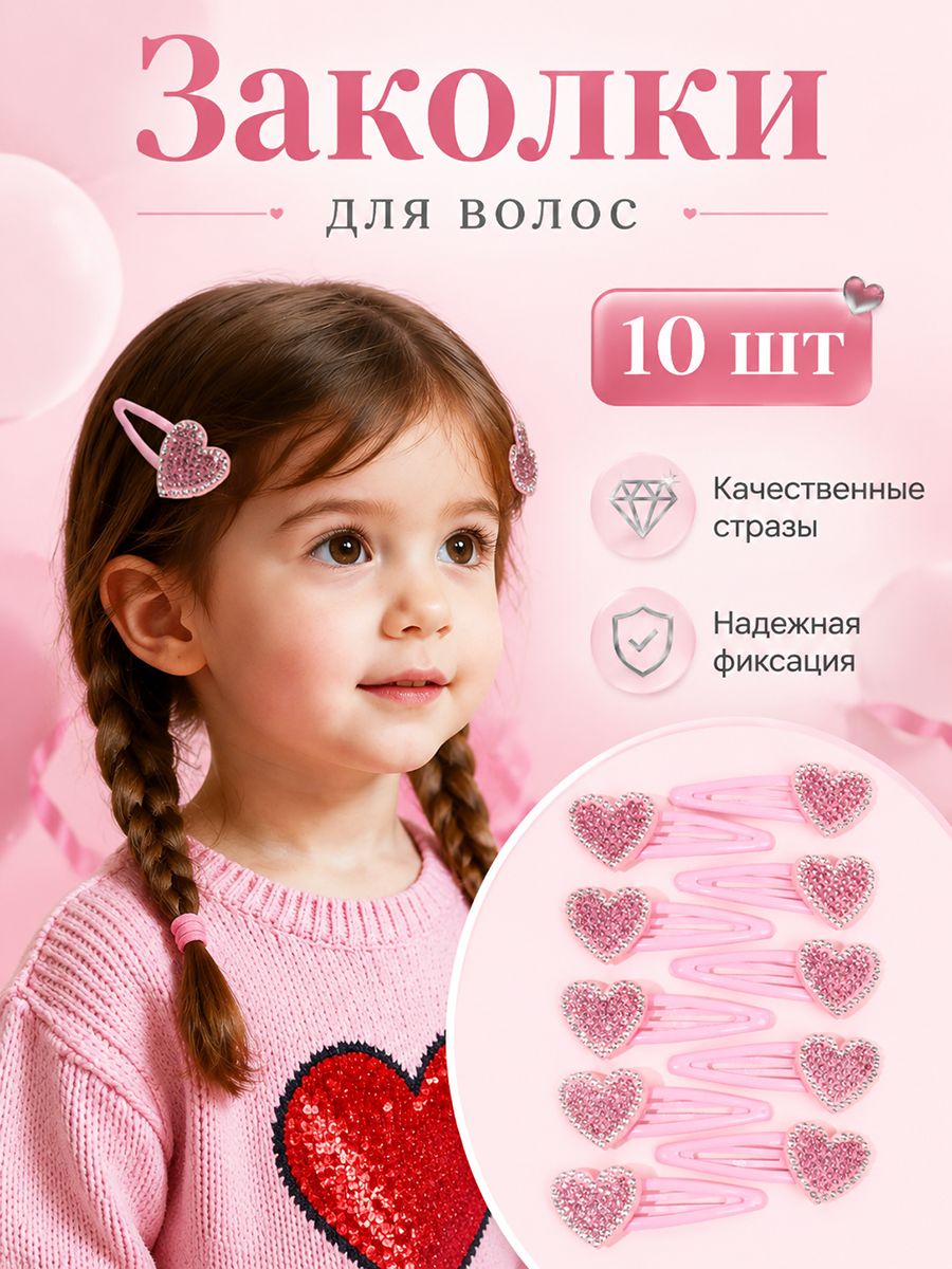 Заколка для волос 10 шт.