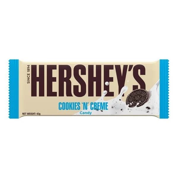 Hershey's Cookies 'n' Creme/Шоколадная Плитка с Кусочками Печенья 40г