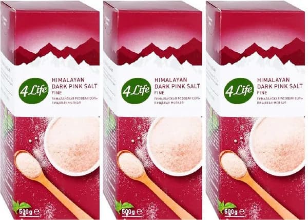 Соль гималайская розовая 4Life мелкая, комплект: 3 упаковки по 500 г