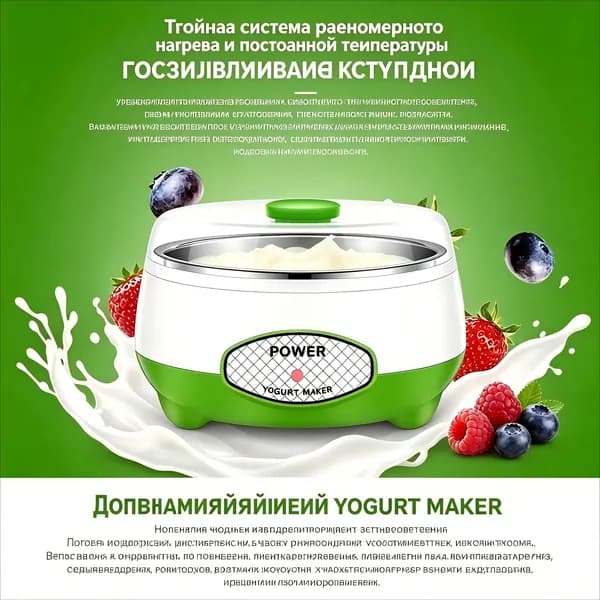 Домашняя автоматическая йогуртница объемом 1 л с чашей из нержавеющей стали