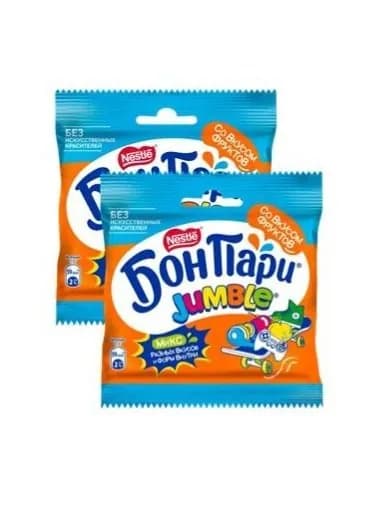 Бон Пари . Jumble . Мармелад жевательный со вкусом фруктов, 2шт по 40г