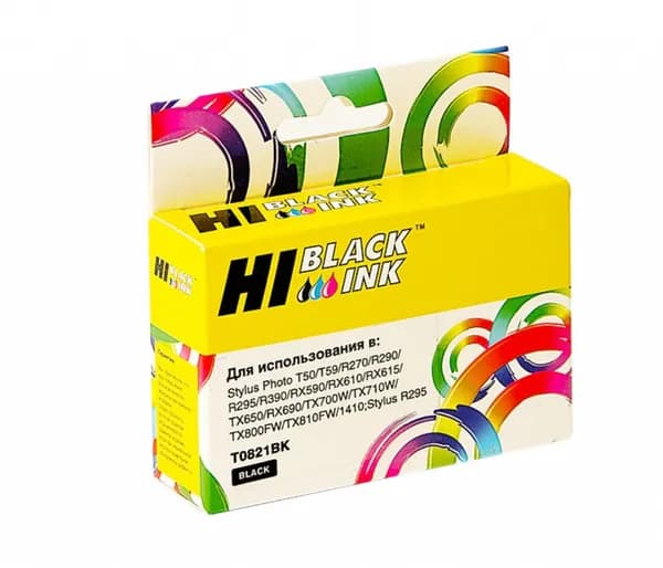 Картридж Hi-Black (HB-T0821) для Epson Stylus R270/295/390/RX590/T50, черный